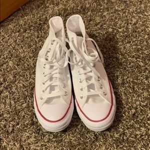 Brand new white high top converse